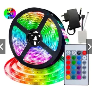 Fita LED 5m Ultra RGB Prova D'agua com Fonte e Controle ML-9008.