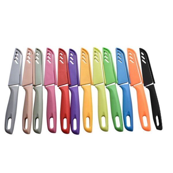 Kit 10 Facas Coloridos de Cozinha Aço Inoxidável 20cm.