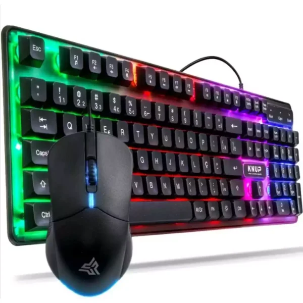 Kit Gamer Teclado Semi Mecânico + Mouse 1200dpi Usb Rgb Iluminado Jogos Pc.