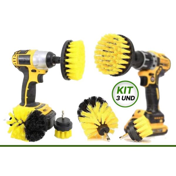 Kit Para Limpeza Pesada 03 Escova Rotativa para Parafusadeira - Titanium.