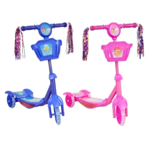 Patinete Infantil 3 Rodas com Led Som e Cesta Menino Menina.