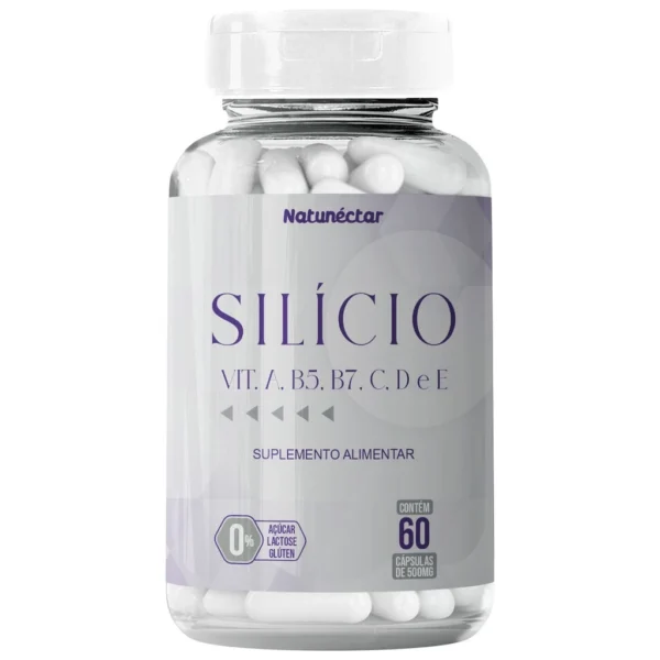 Silício + Vitaminas A B5 B7 C D E - 60 cápsulas Natunéctar produto original.