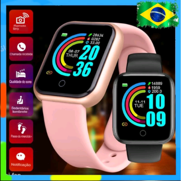 Dê uma olhada em SmartWatch D20 (Y68) Relógio Inteligente Monitor Fitness - Já no Brasill.
