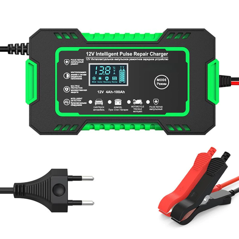 Carregador de bateria automotivo inteligente 12 V - Display Digital Automático Energia Reparação Puls. - Imagem 3