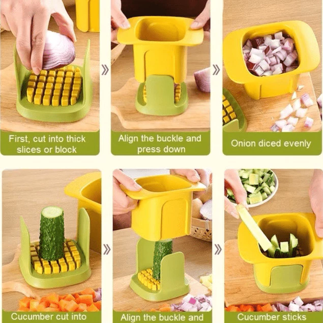 Cubos E Corte Artefato Multifuncional Aço Inoxidável Cenoura Vegetal Pepino Batatas Ferramenta Acessórios De Cozinha. - Imagem 4