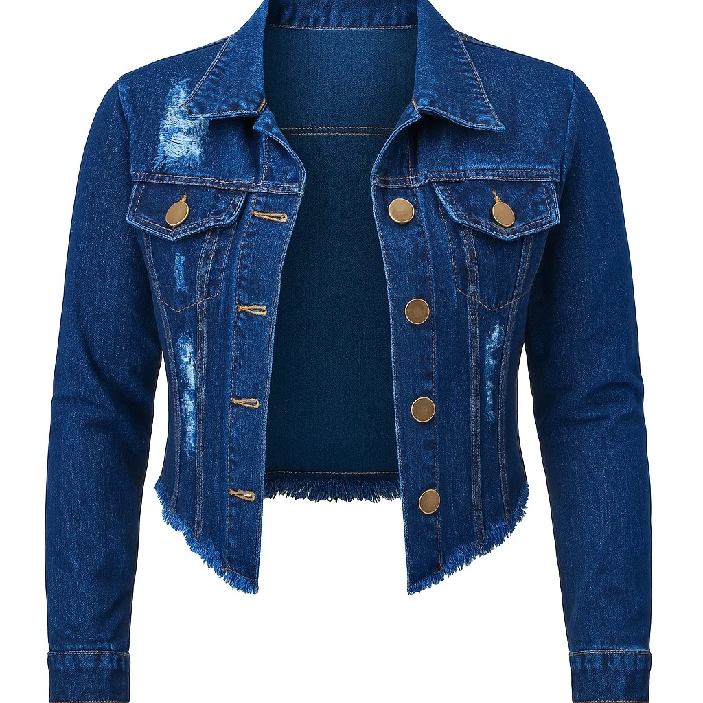 Jaqueta Jeans Feminina Manga Longa Denim Linha Premium. - Imagem 5